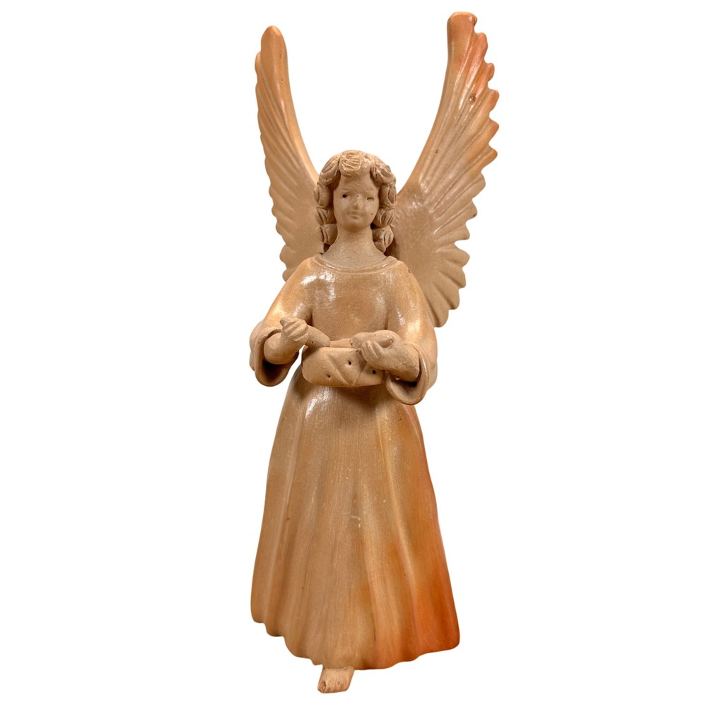 VTG Guatemalan Handcrafted Terracotta Angel Candle Figurine Folk Art Pottery 90s